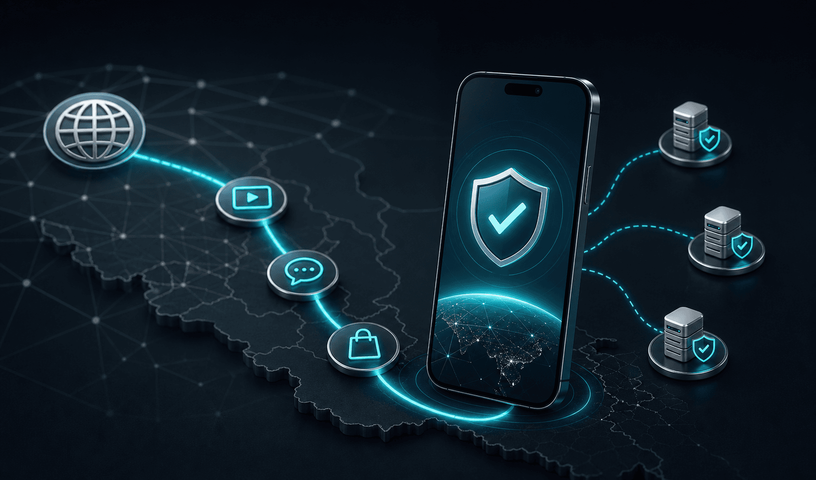 A phone connected through verified Torna route nodes
